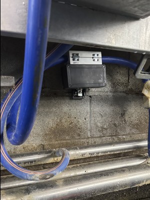 Labby sensor hardware installed on dairy pipeline equipment
